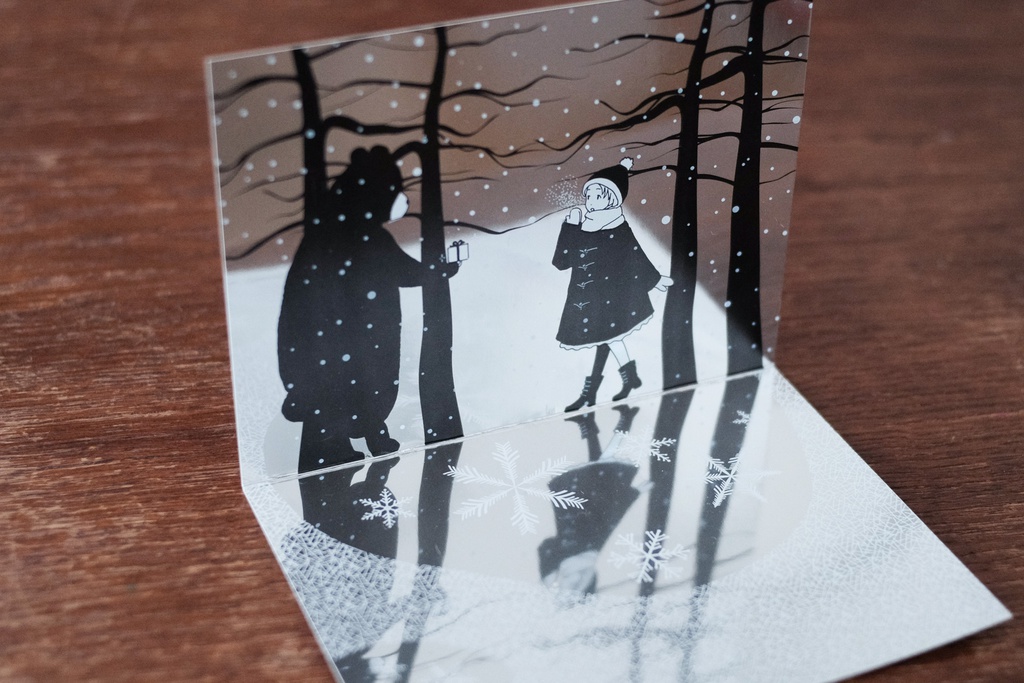 鏡と*雪*のヴィネットカード