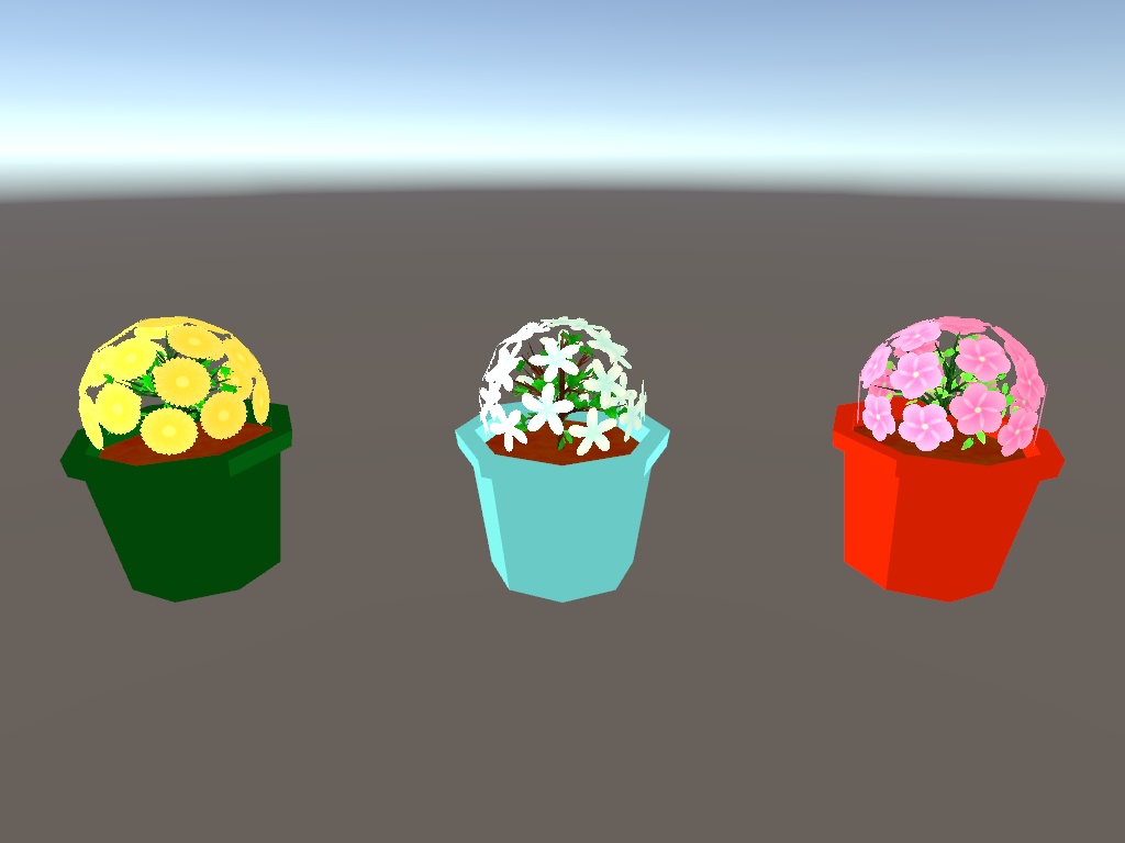 ローポリ鉢植え(VRCHAT向け3Dモデル)