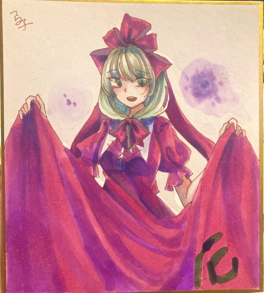 鍵山雛 手描き小色紙 東方project きまぐれ寒桜 Booth