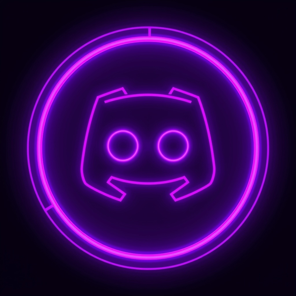 【Discord用】ネオン・サイバーパンク・サーバーアイコン（パープル）