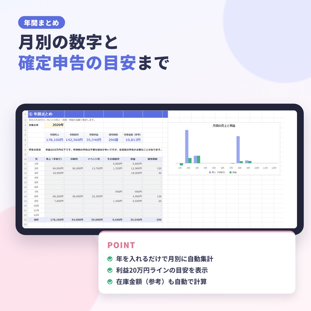同人活動まるごと管理シート【Excel・Googleスプレッドシート対応】