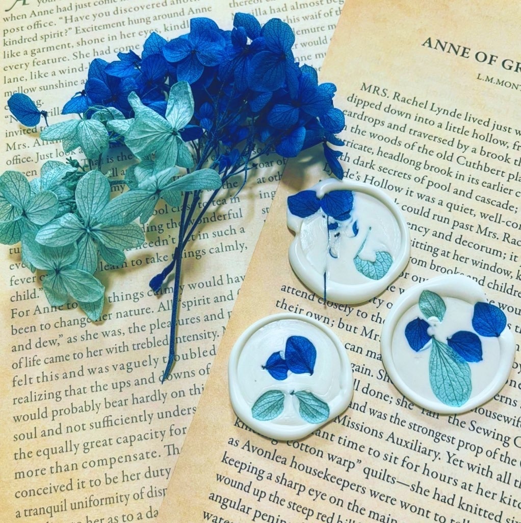 紫陽花を封じたシーリングスタンプ　３つ入り