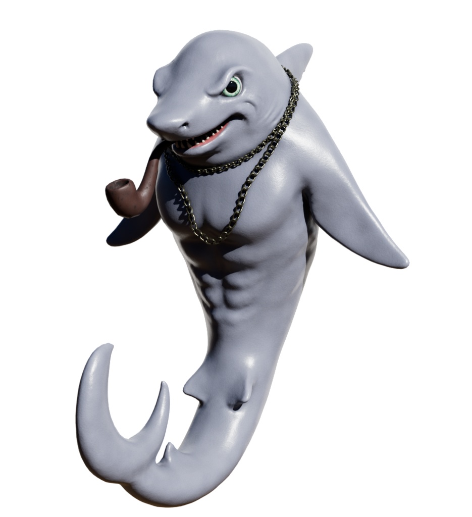 サメ　オリジナルキャラクター　3Dモデル