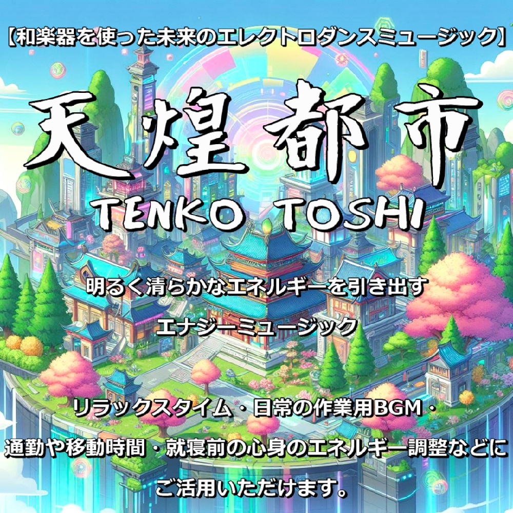 【和楽器を使った未来のエレクトロダンスミュージック 】≪天煌都市≫TENKO TOSHI【商用利用不可No commercial use】