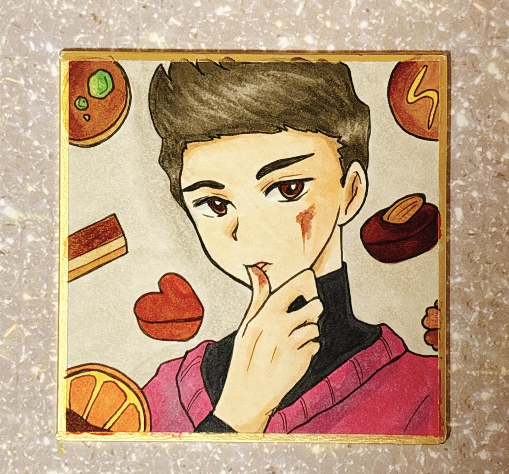 手描きイラスト豆色紙