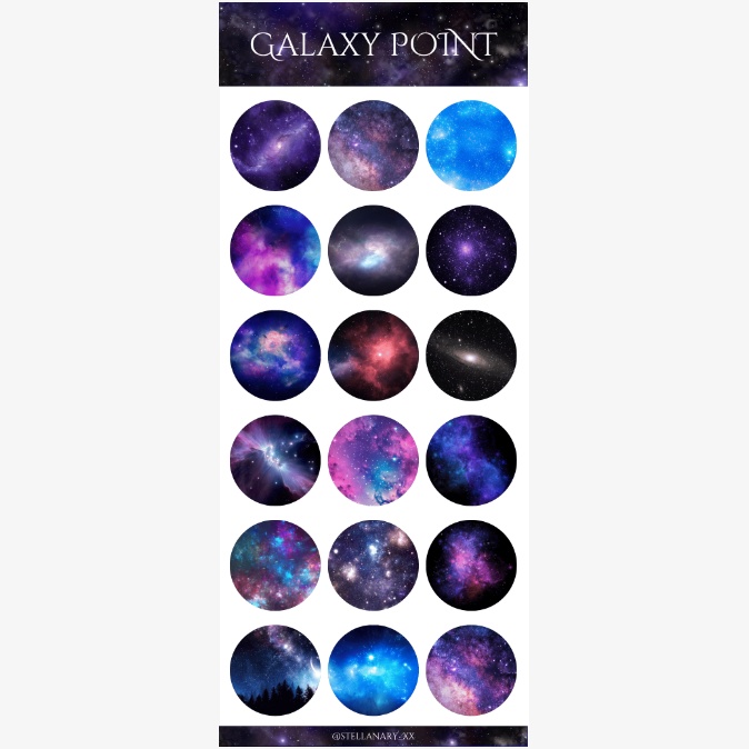 ギャラクシー｜ポイントステッカー｜GALAXY POINT｜宇宙｜デジタル文具