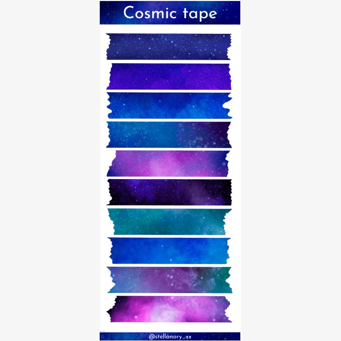 マステ風｜宇宙マステ｜コスミックテープステッカー｜Cosmic tape
