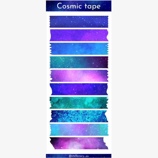 マステ風｜宇宙マステ｜コスミックテープステッカー｜Cosmic tape
