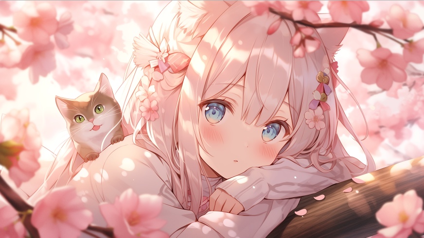 銀髪教会セレクション1.5『銀髪猫ちゃんの昼寝』高画質壁紙