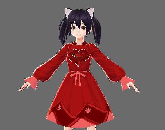 [VRoid Texture] a Red beautiful Dress