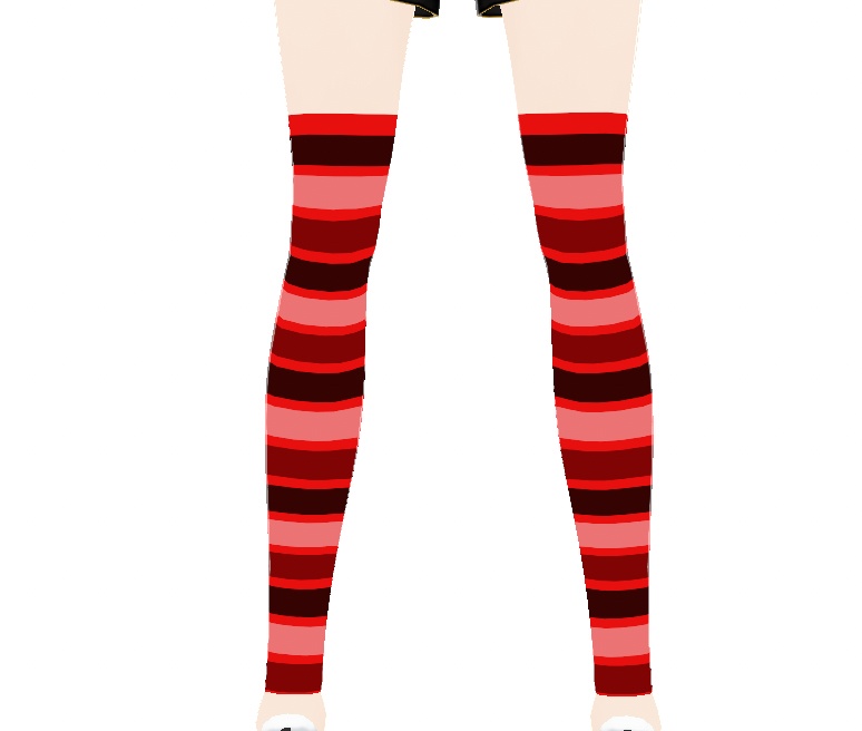 [ Vroid ] Red striped socks
