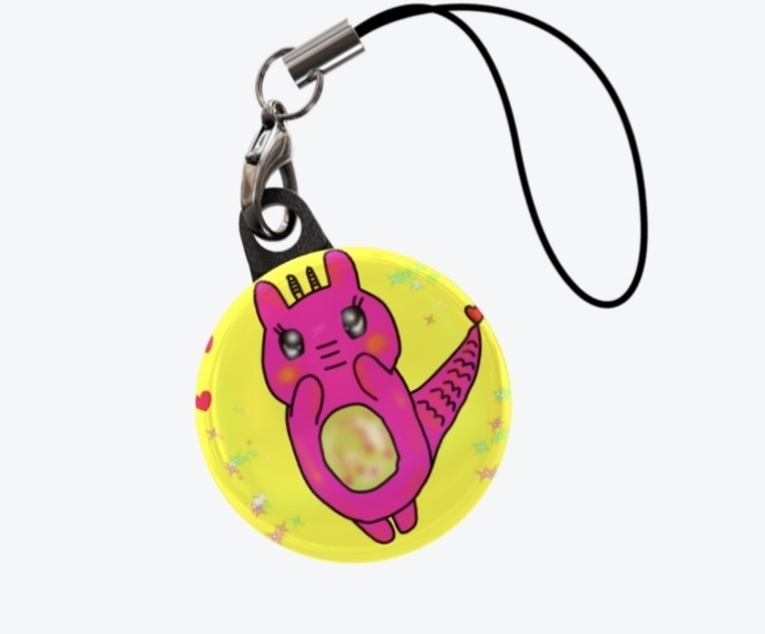 ニョロミ缶バッジ風キーホルダー