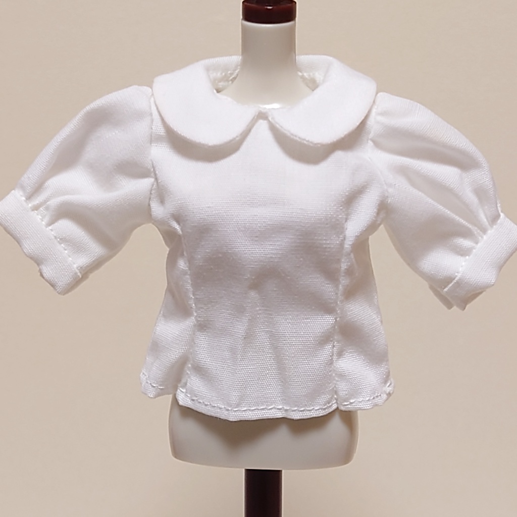 22cmドール服 パフ袖ブラウス&ディアンドル風ワンピースset