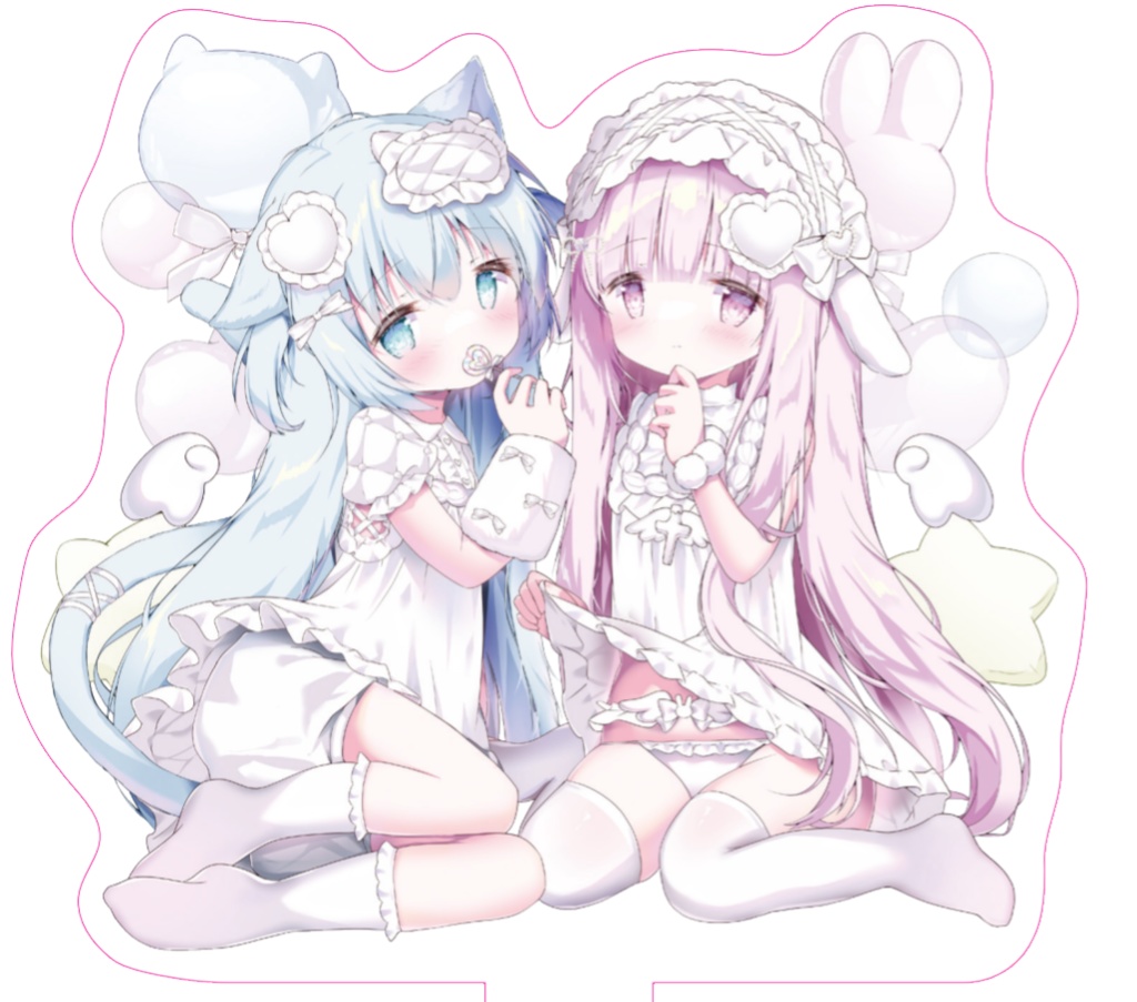 【グッズ】ホワイトネグリジェシリーズましゅまろ&しふぉんアクリルスタンド【C106】