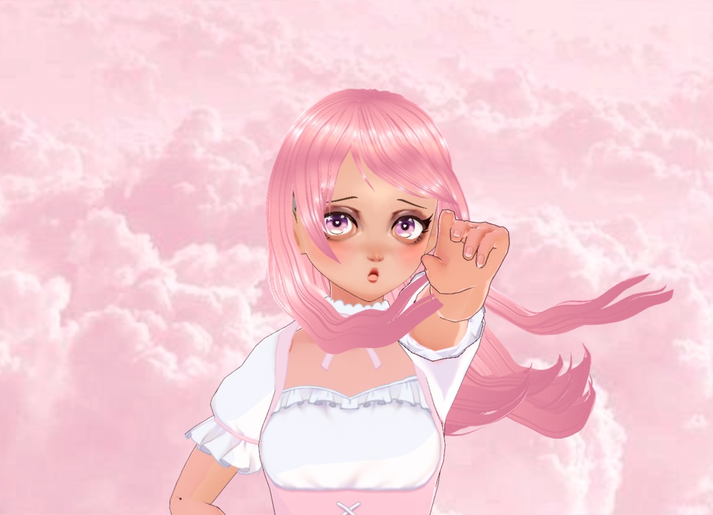  Vroid Texture of light pink hair manga
