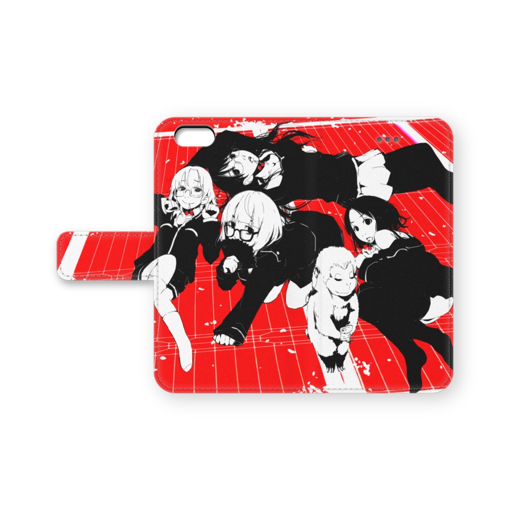 手帳型iPhoneケース5/6/6+(Freaky Monkey)