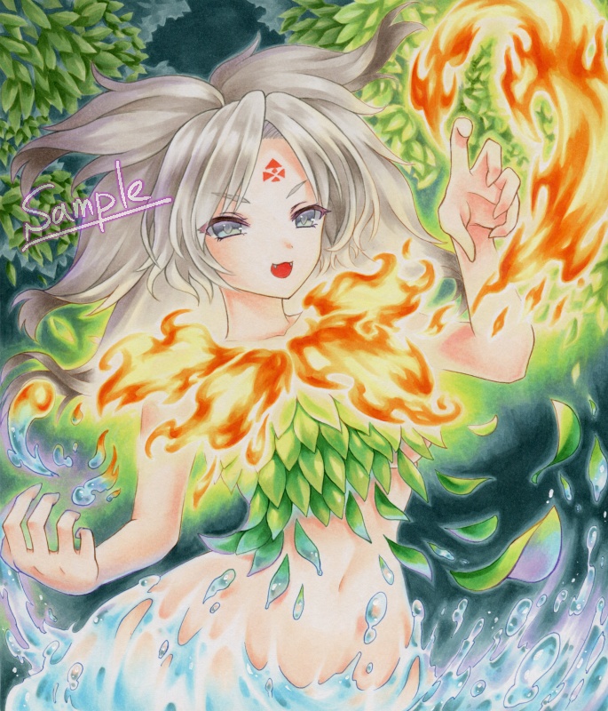 【アナログイラスト原画色紙】東方project◆封獣チミ 中色紙