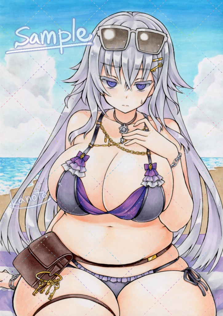 【アナログイラスト原画】フラワーナイトガール◆シギラリア（水着ver.）A4