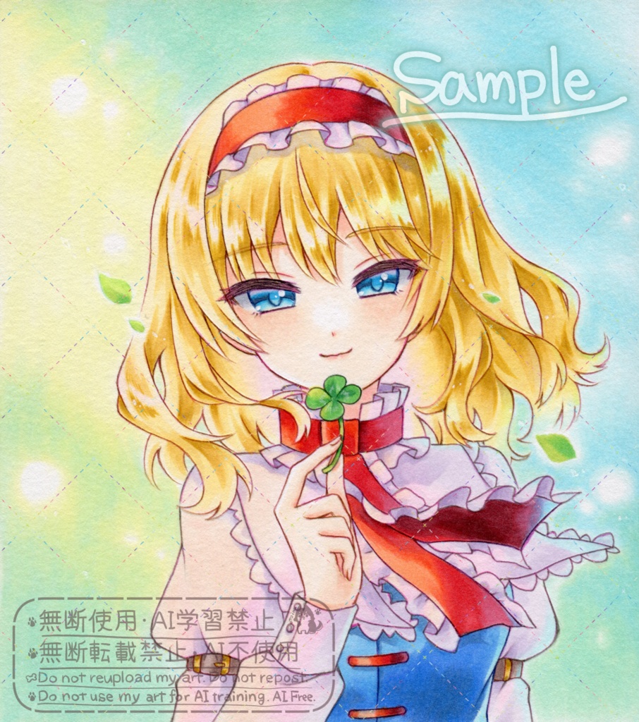 【アナログイラスト原画】東方Project◆アリス・マーガトロイド【寸松庵サイズ色紙】