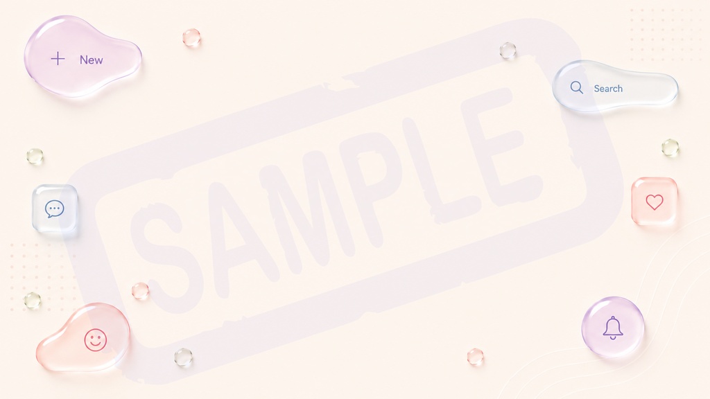 Soft Glassmorphism Stream Overlay Pack | 配信背景+コメント欄セット|全7種