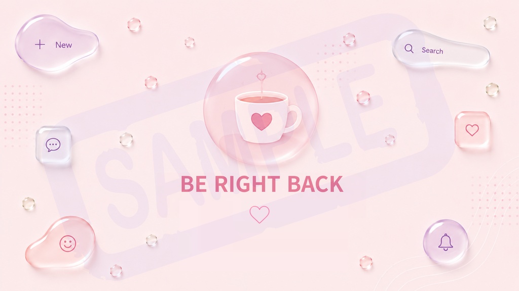 Soft Glassmorphism Stream Overlay Pack | 配信背景+コメント欄セット|全7種