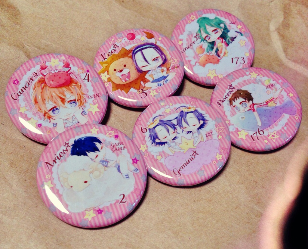 弱ペダ/星座缶バッチ