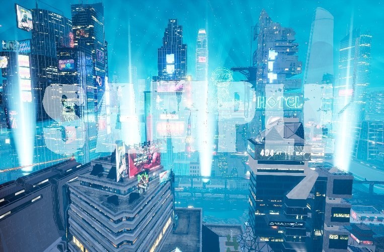 背景素材 未来都市 サイバーパンク030