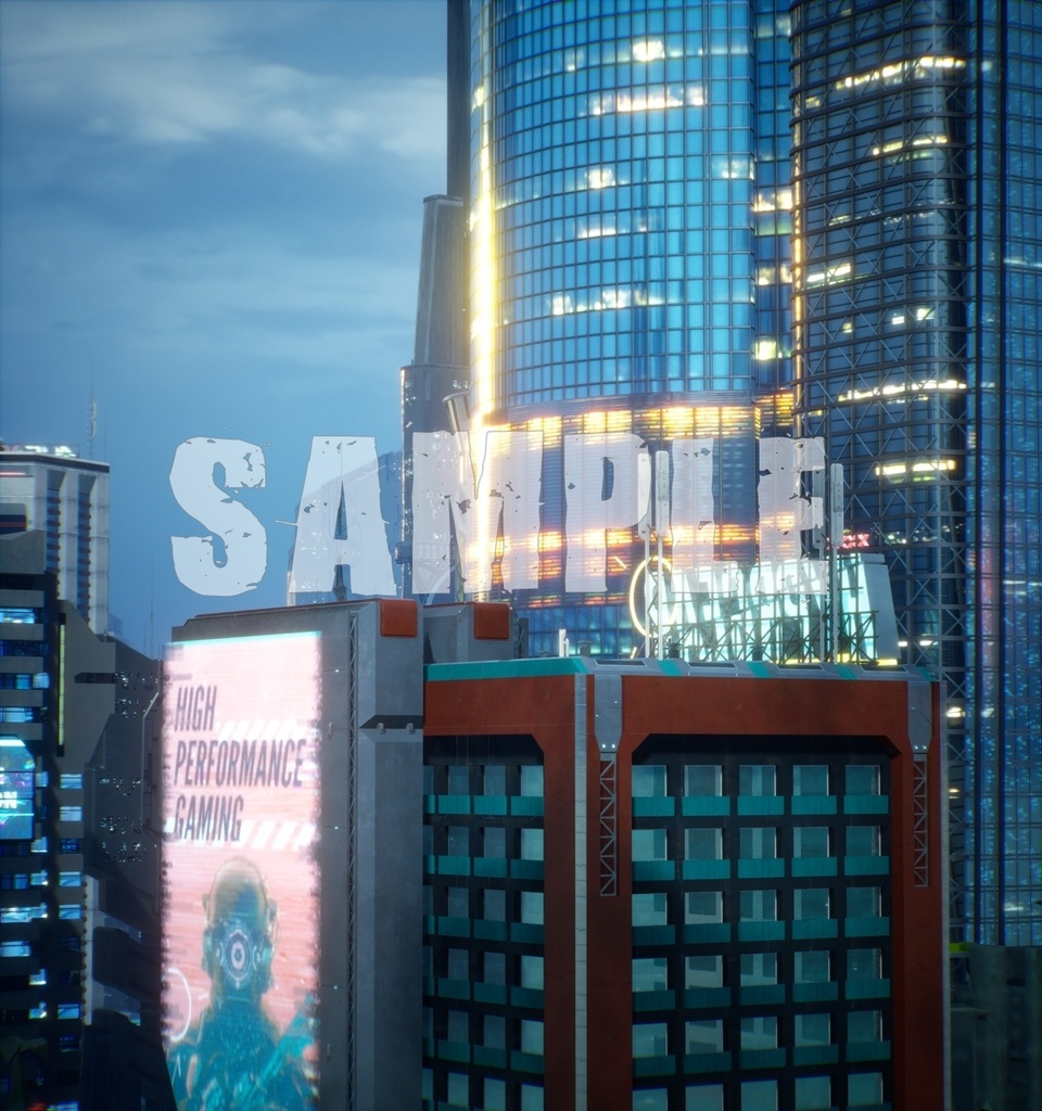 背景素材 未来都市 高層ビル020