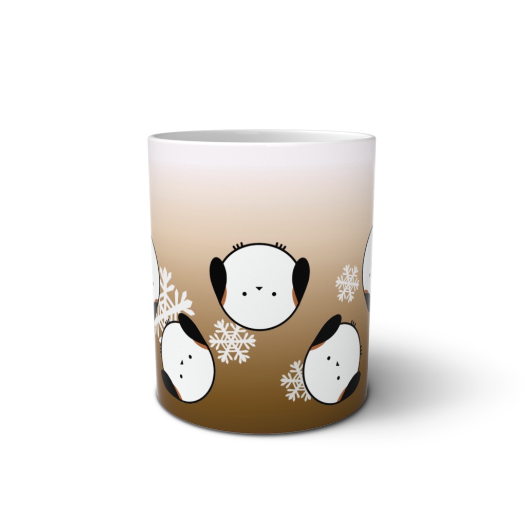 はずんでころがるシマエナガマグカップ