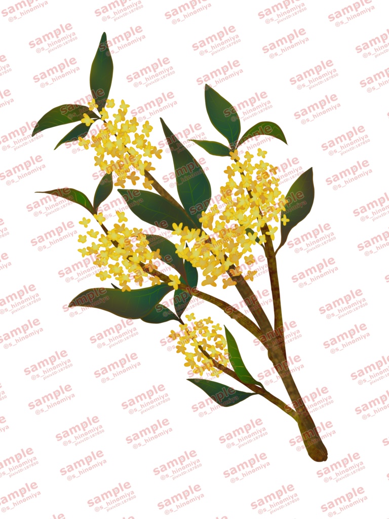 金木犀切り貼り素材シート