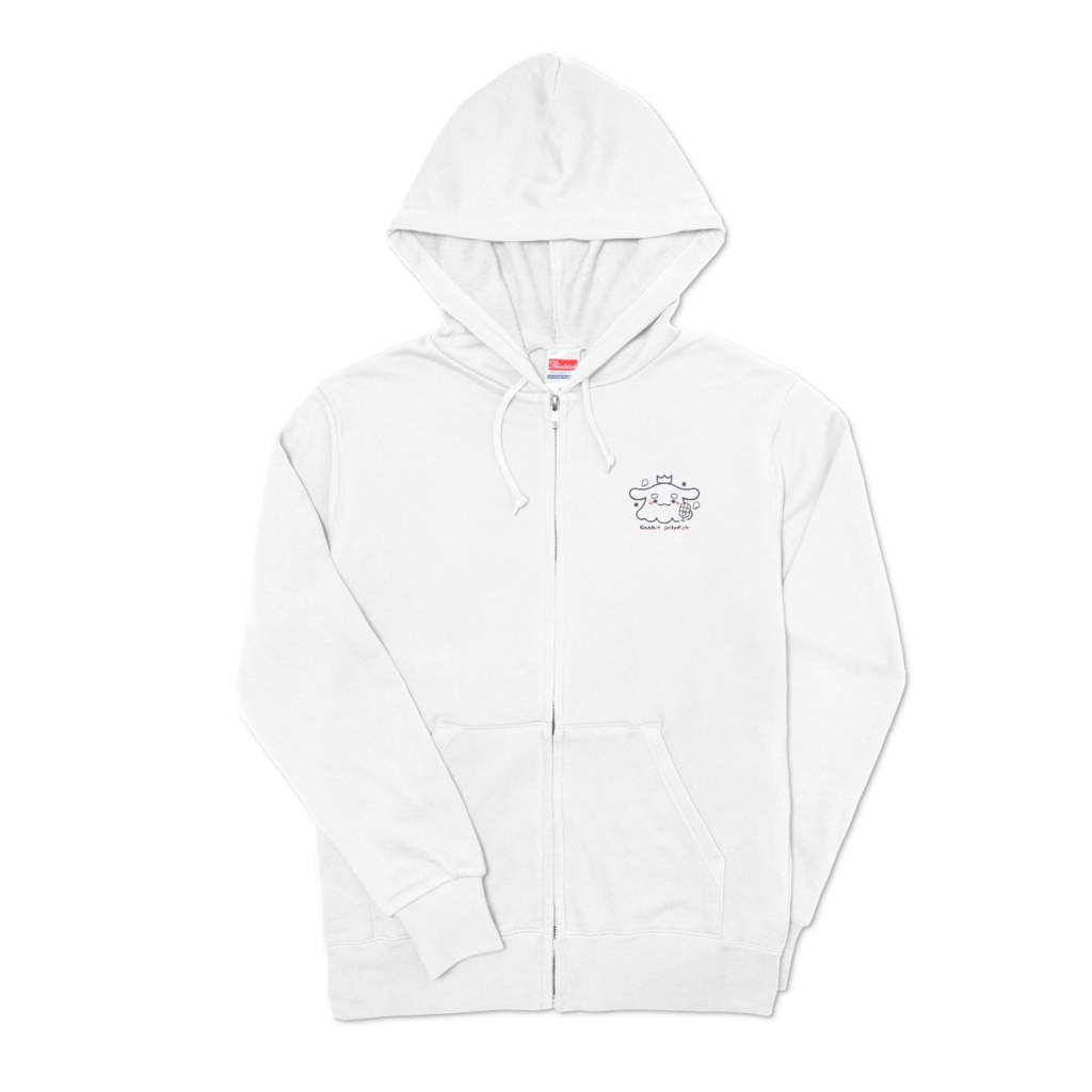 ワンポイントうさぎクラゲパーカー（ホワイト）