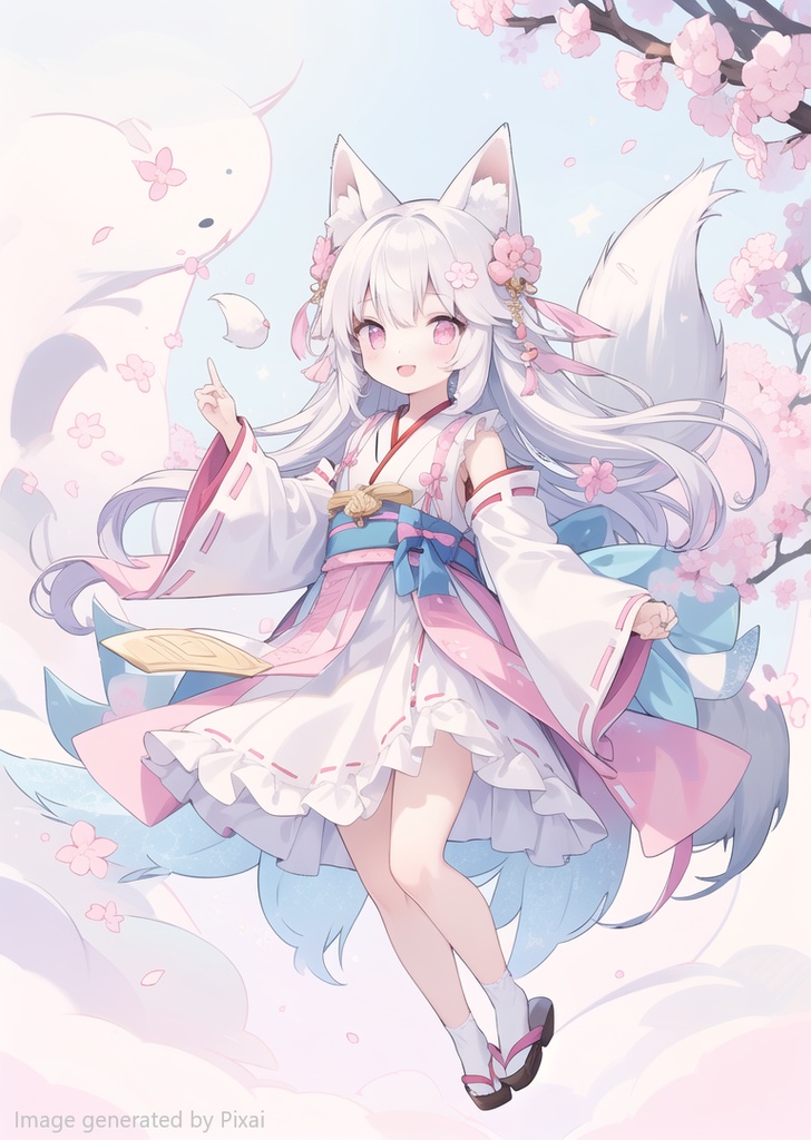 AIイラスト 立ち絵　白狐2
