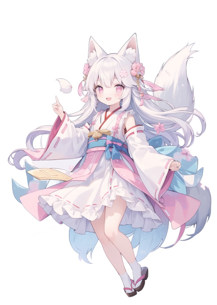 AIイラスト 立ち絵 白狐2