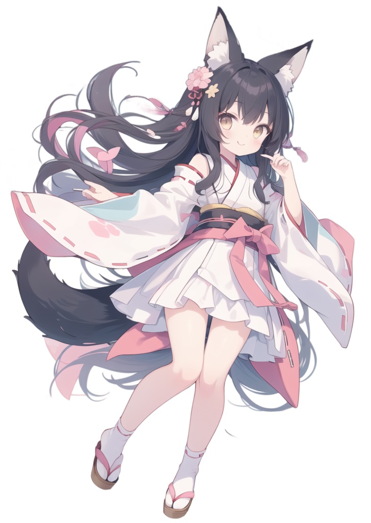 AIイラスト 立ち絵 玄狐(黒狐)