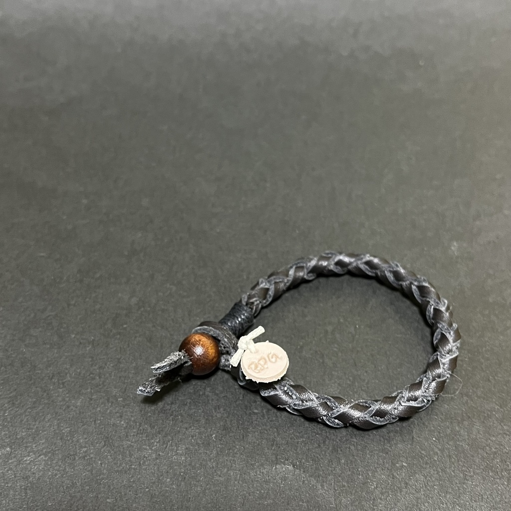【金属アレルギー対応】RPG Leather Bracelet ( M / Black )