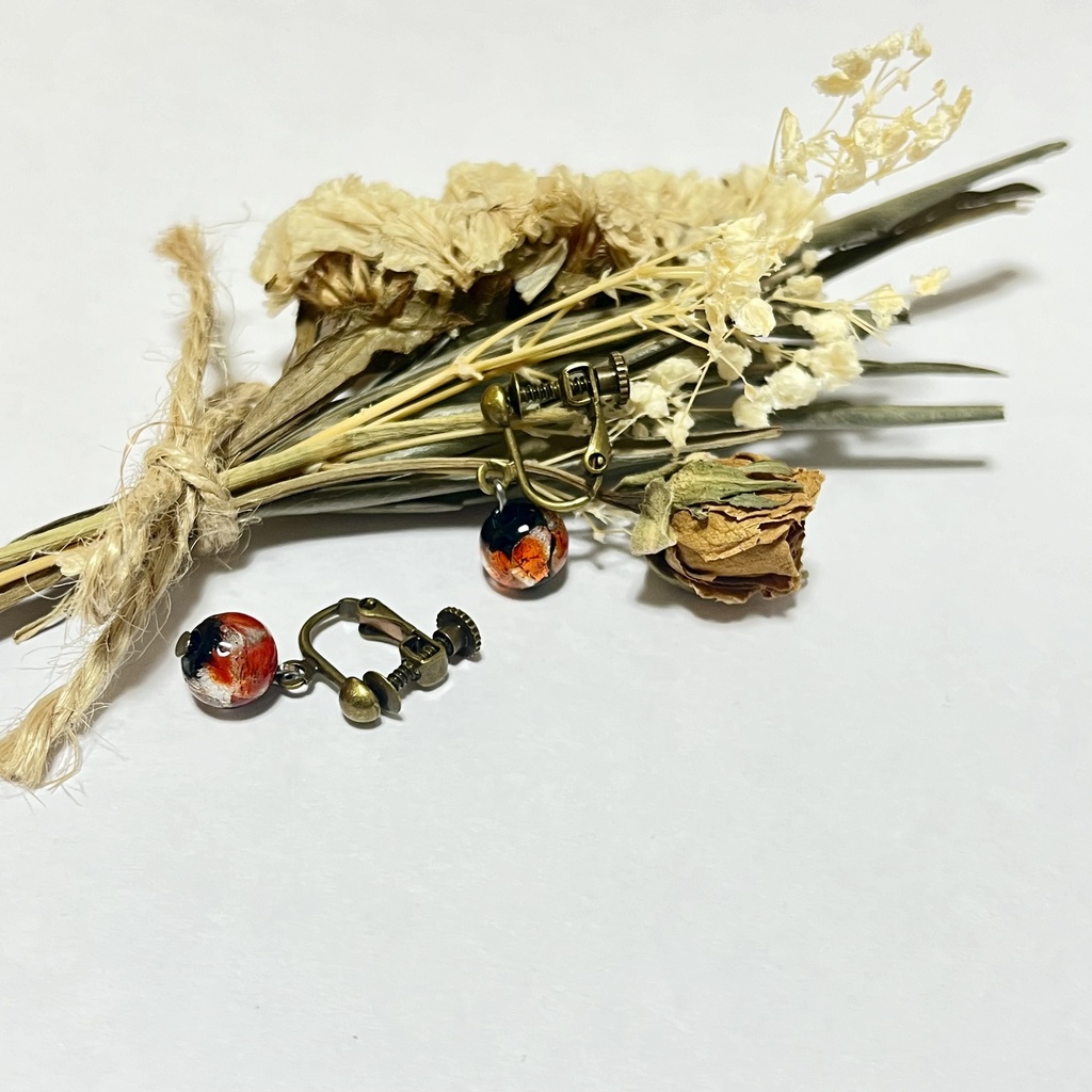 蛍硝子SUNSETカラー／⑤イヤリング