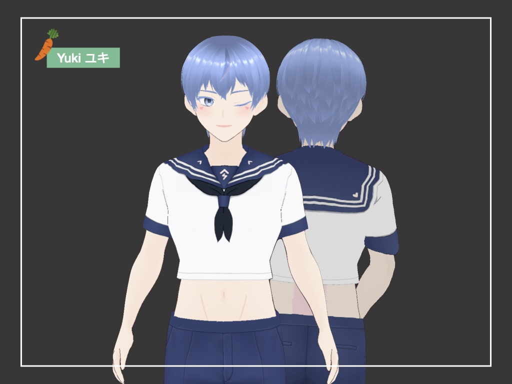 【オリジナル3Dモデル】Yuki ユキ【VRoid/VRM】with clothes set