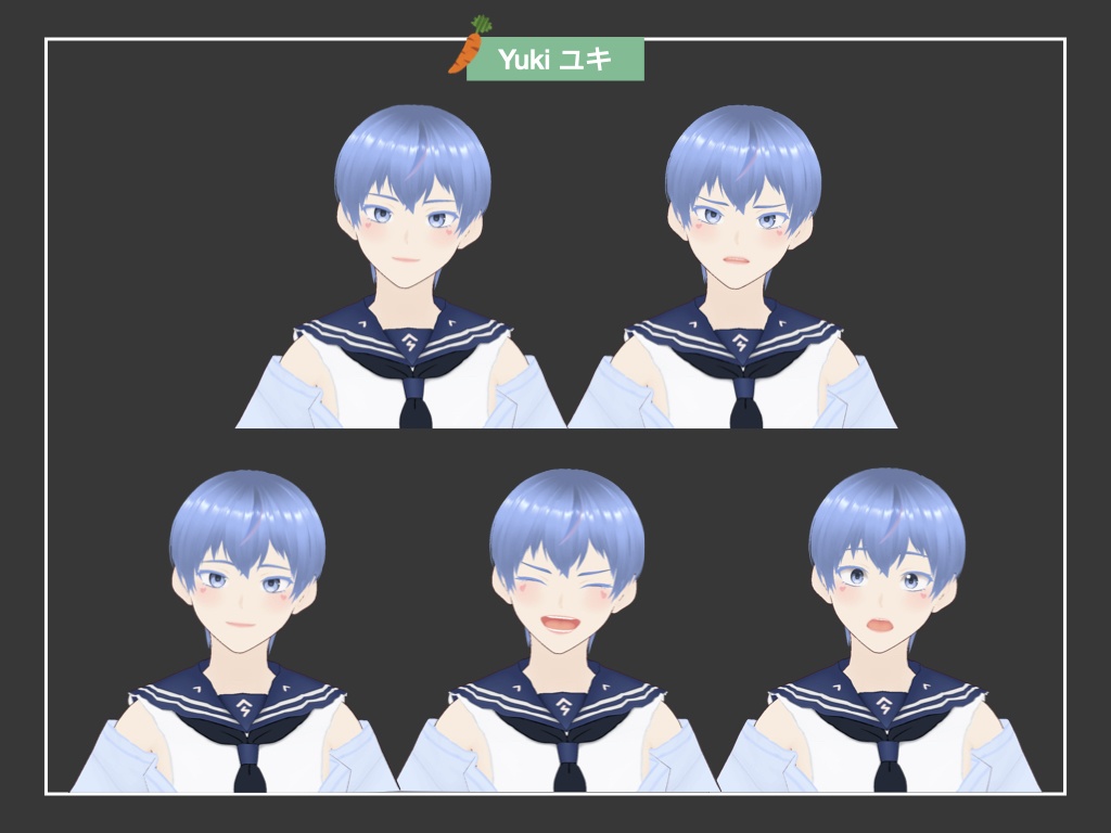 【オリジナル3Dモデル】Yuki ユキ【VRoid/VRM】with clothes set