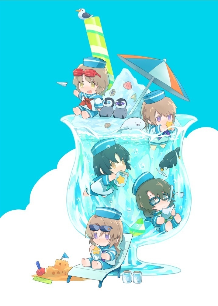 「夏のエレメント5人」同人アクリルスタンド