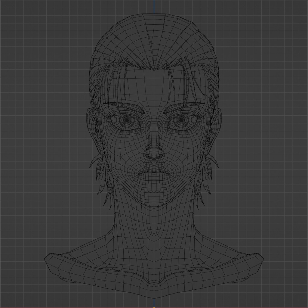 Eren Jaeger Head 3D Model – Clean Topology