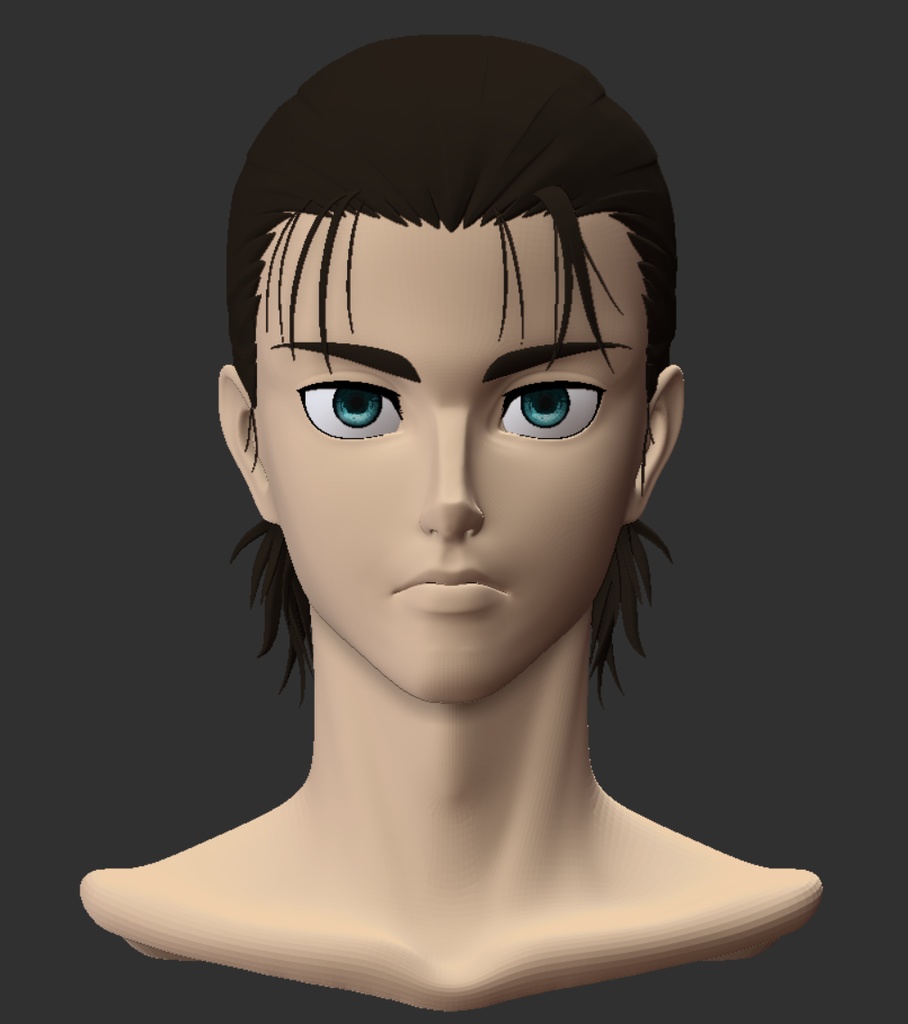 Eren Jaeger Head 3D Model – Clean Topology