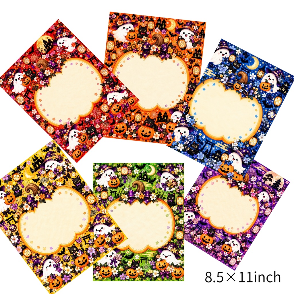 和風ハロウィン デジタルペーパー 18ファイル / デジタルペーパー・デジタルレター / 12x12インチ・8.5x11インチ・A4サイズ