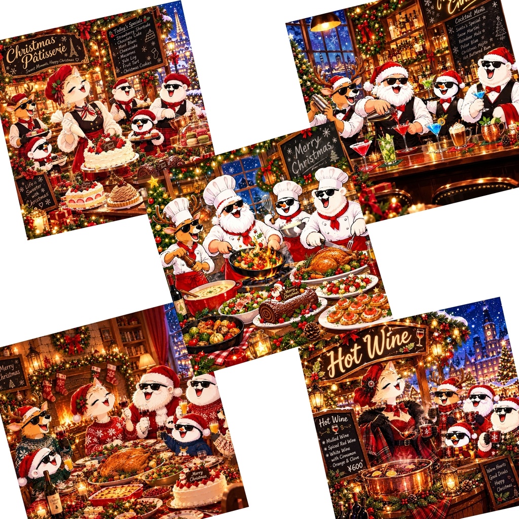 クリスマス デジタルペーパー & ステッカー セット – Cozy Christmas Moments