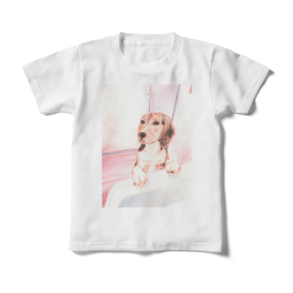 パステルで描いたビーグル犬tシャツ キッズ130cm Candy Love Booth