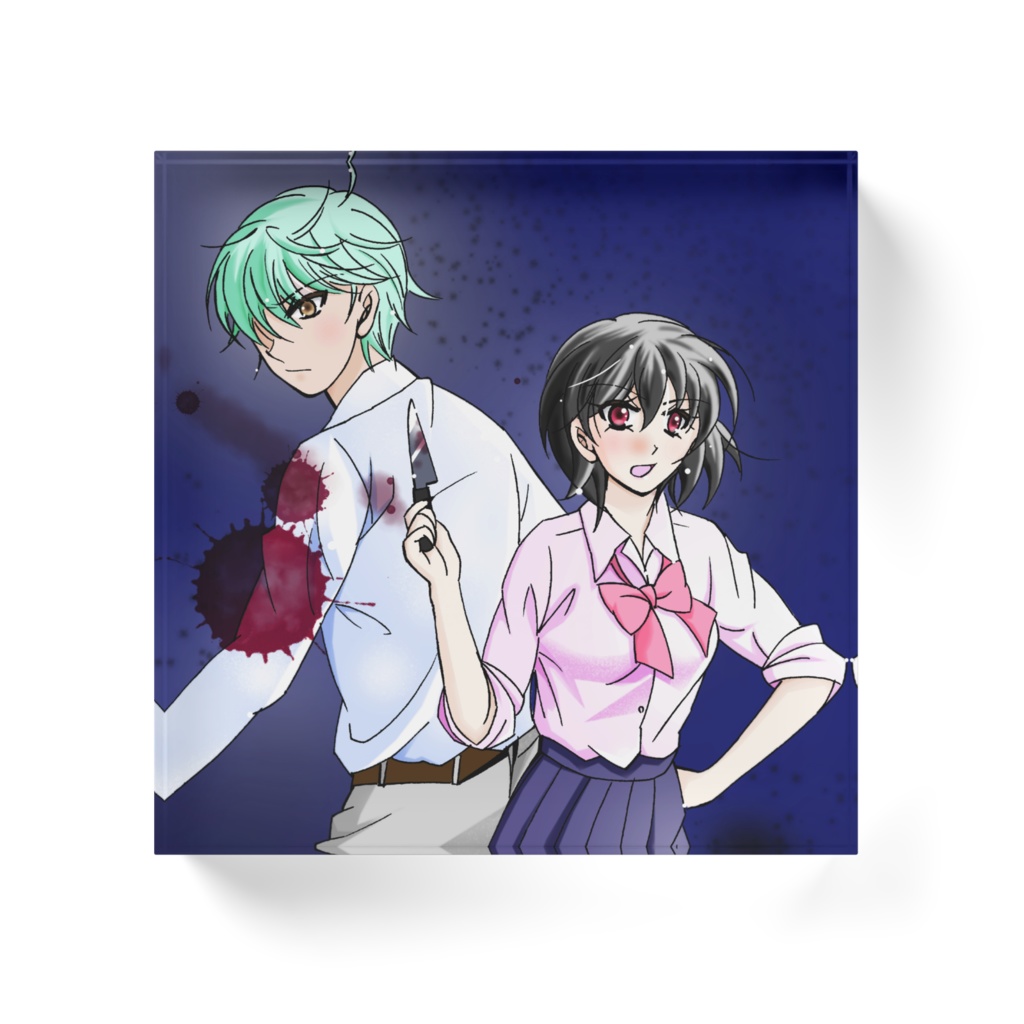 ERASE都市伝説死体消去少女アクリルブロック100x100mmホワイト