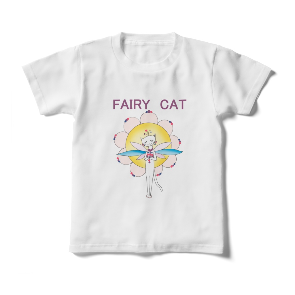 フェアリーキャット　キッズTシャツ130cm正面ホワイト
