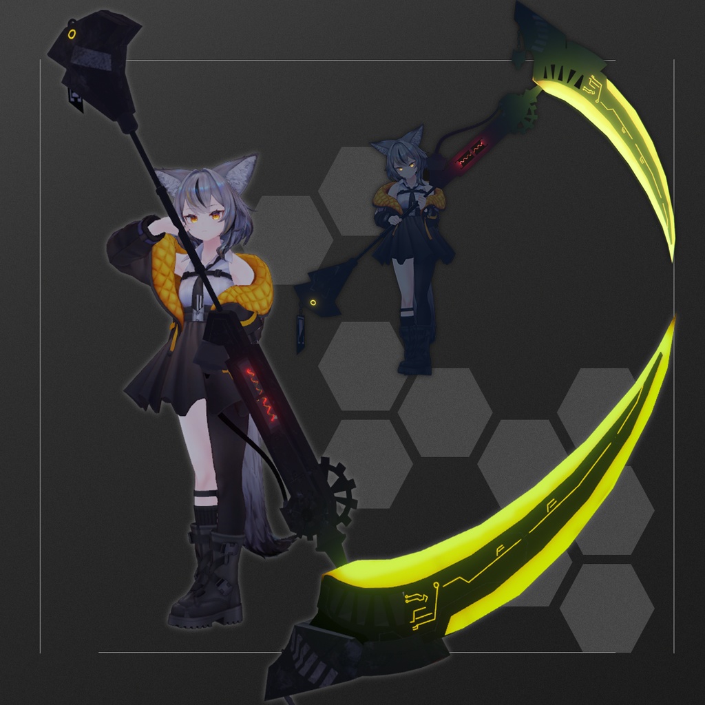 【オリジナル3Dモデル】Cyber Cythe - サイバー 鎌