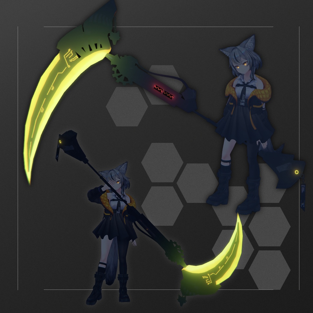 【オリジナル3Dモデル】Cyber Cythe - サイバー 鎌