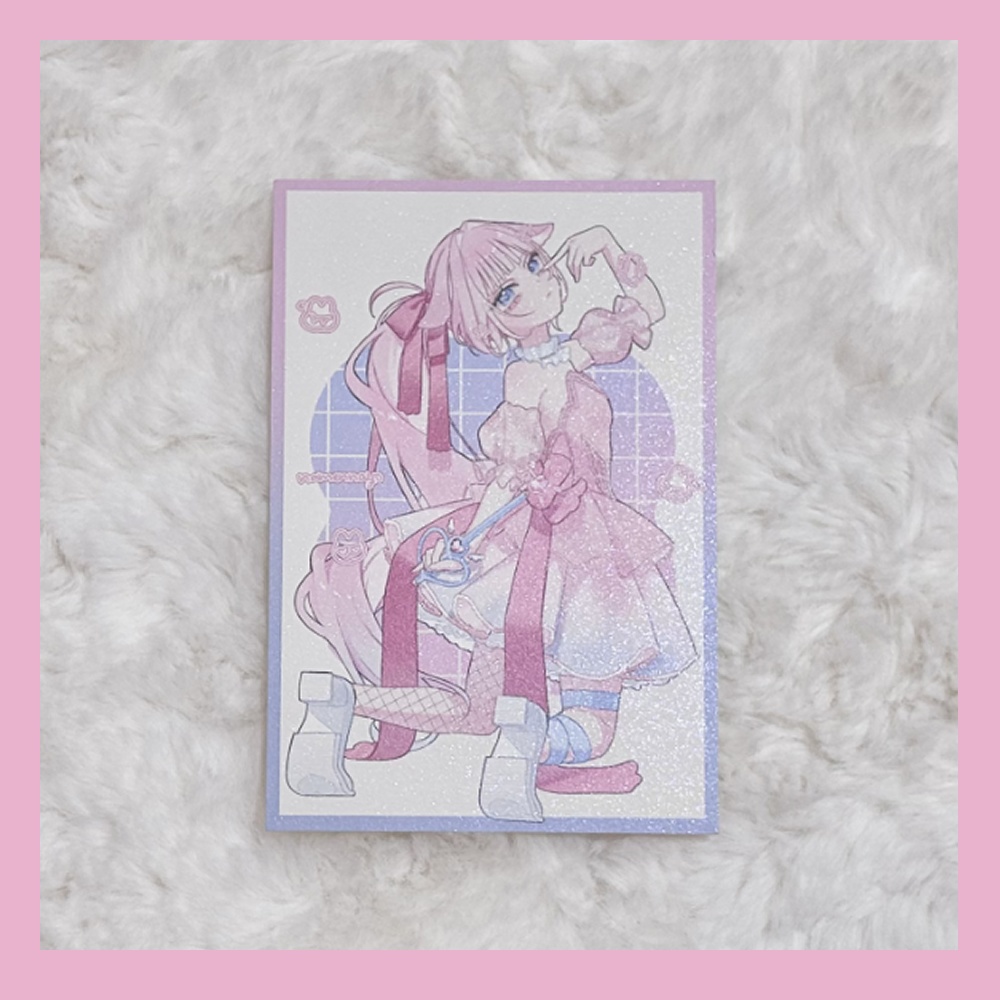 🐰🩷ラメ入りキラキラポストカード