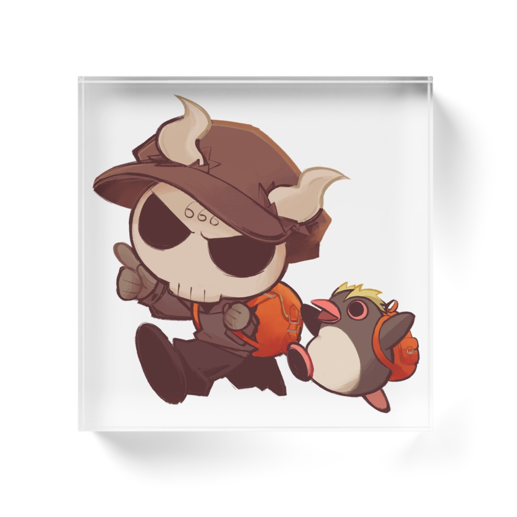 悪魔めさアクリルブロック(アウトドア版)100x100mm